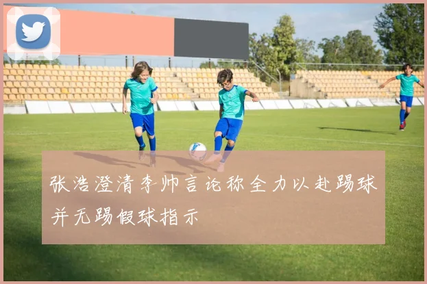 张浩澄清李帅言论称全力以赴踢球并无踢假球指示